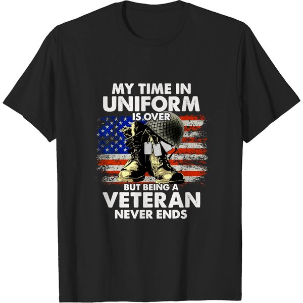Veteran Shirt My Time In Uniform Is Over But Being A Veteran Never Ends Shirt-image