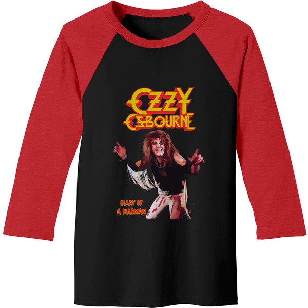 Ozzy Osbourne Unisex Baseball Tees: Diary Of A Mad Man