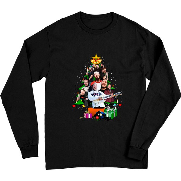 Post Malone Christmas Tree Long Sleeves - Holiday Gift-image
