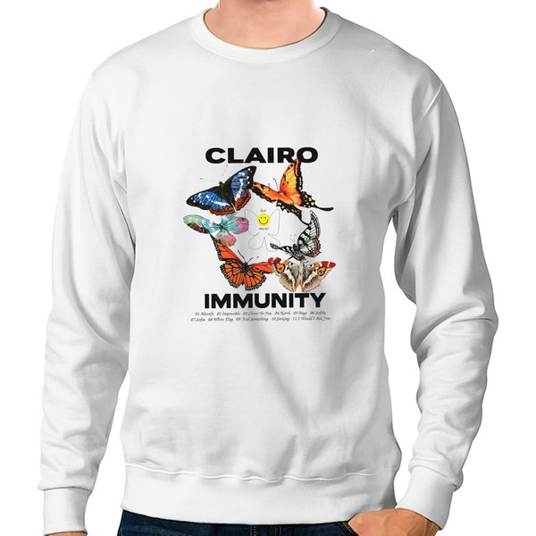 Clairo Merch Butterfly Sweatshirt, Clairo Imunity Graphic Logo Sweatshirt-image