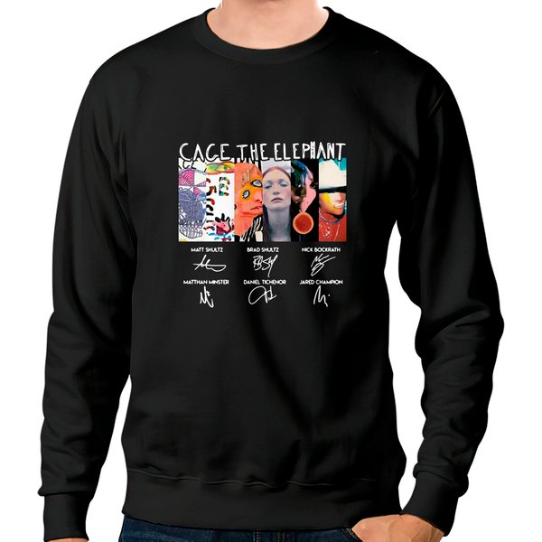 Cage The Elephant Signatures Sweatshirts, Cage The Elephant Melophobia Graphic-image