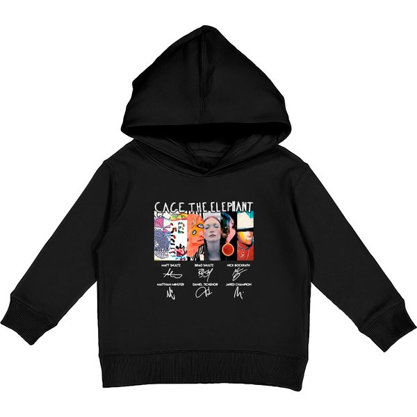Cage The Elephant Signatures Kids Pullover Hoodies, Cage The Elephant Melophobia Graphic-image