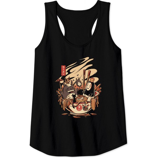 Studio Ghibli Ramen Tank Tops - Spirited Away And Totoro Design-image