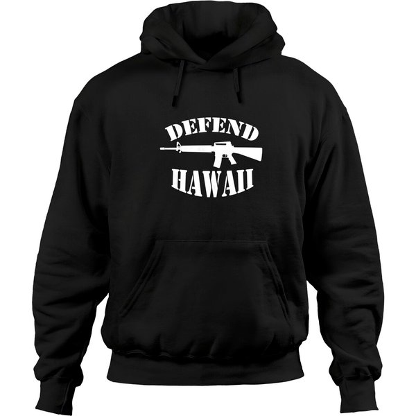Da Bruddah Tees Defend Hawaii Hoodie ,Grey ,Small-image