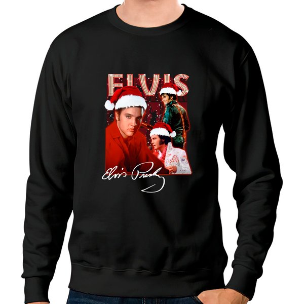 Elvis Presley Christmas Sweatshirt, Vintage Elvis Presley Sweatshirt-image
