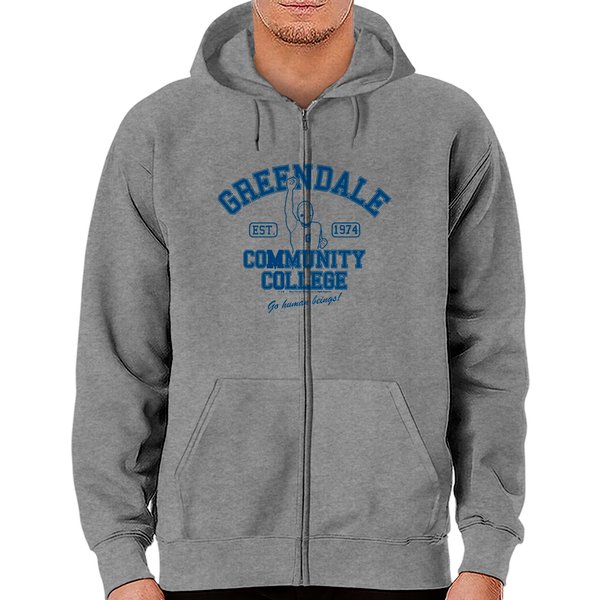 Community Greendale Human Being Zip Hoodies-image