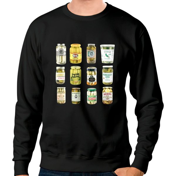Vintage Canned Pickles Sweatshirt, Pickle Lovers Hoodie Pickle Crewneck Sweatshirt-image