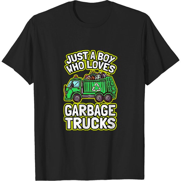 Garbage Truck Just A Boy Who Loves Garbage Trucks T-Shirt-image