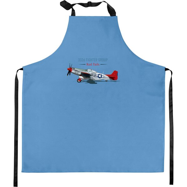 Red Tail P-51 Mustang Of The Tuskegee Air Kitchen Aprons-image