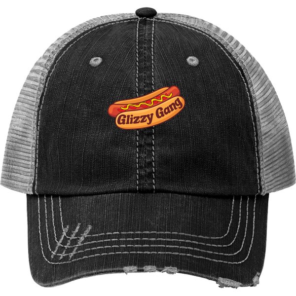 Glizzy Gladiator Trucker Hats Glizzy Gang - Gladiator Gobbler Funny Hot Dog-image