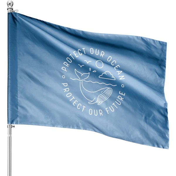 Protect Our Ocean Future Whale Ocean House Flags-image