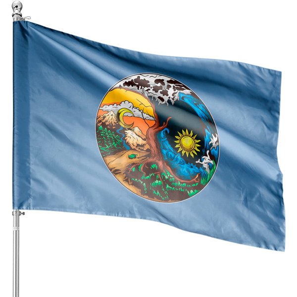 Love Your Mother Earth House Flags Yin Yang Save Planet House Flags-image