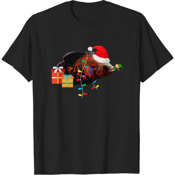 Oscar Fish Cichlid Christmas Elf T-Shirt-image