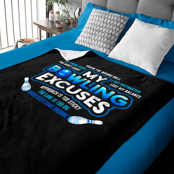 My Bowling Excuses Funny Bowling Gift Baby Blankets