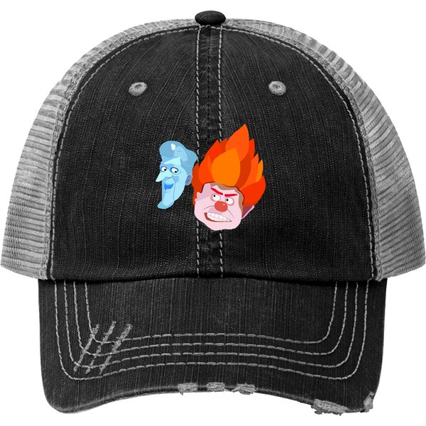 Mr. Heat And Mr. Freeze - Heat And Freeze - Print Trucker Hat-image