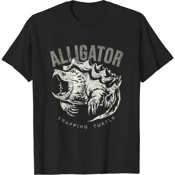 Alligator Snapping Turtle, Vintage Design For Reptile Lovers T-Shirt-image