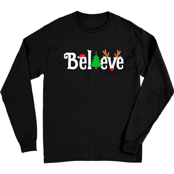 Believe Christmas Reindeer Long Sleeve-image