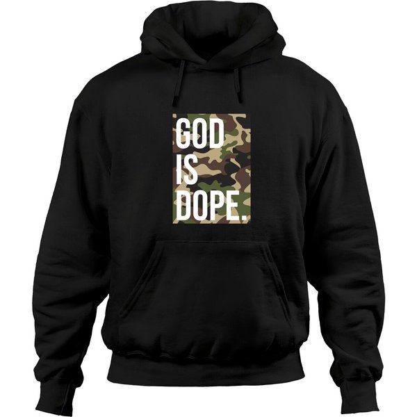 God Is Dope In Camouflage Hoodies-image