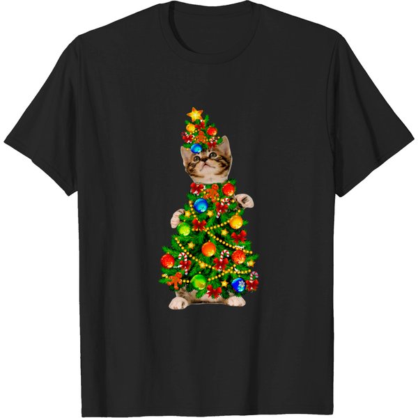 Cat Christmas Tree - Cat Christmas Tree - T-Shirt-image