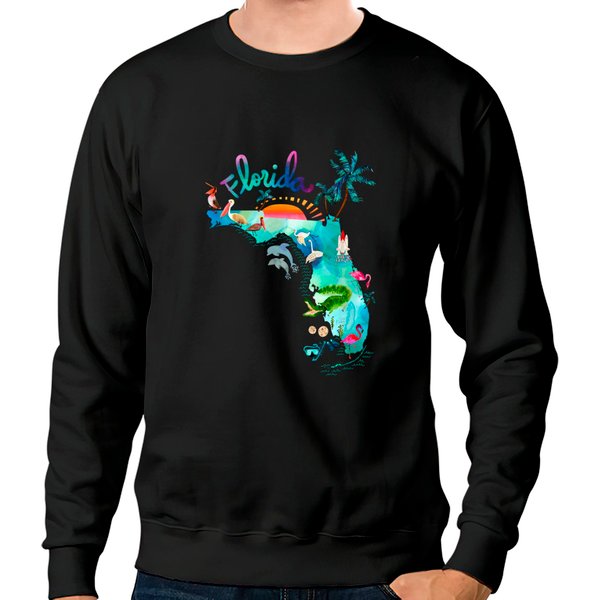 Florida Map - Florida - Sweatshirts-image