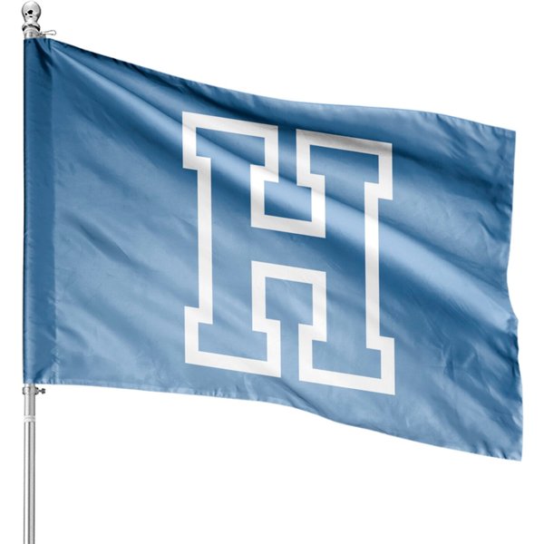 Letter H Alphabet Name Athletic Sports Monogram Outline House Flags-image