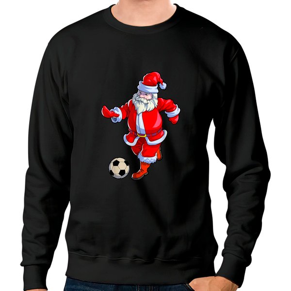 Soccer Christmas Soccer Santa Claus Sweatshirts-image