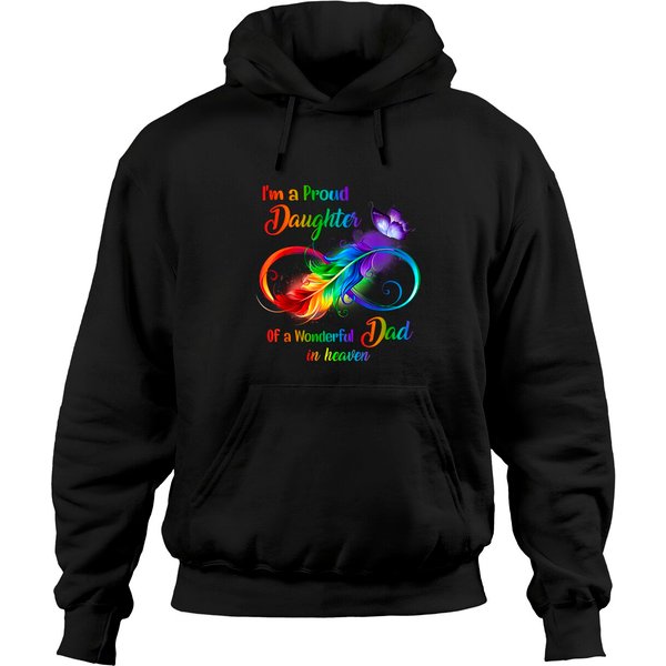 I'm A Proud Daughter Of A Wonderful Dad In Heaven Hoodies-image