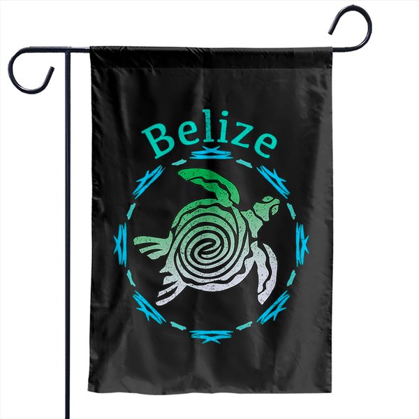 Belize Garden Flags Vintage Tribal Turtle Gift Garden Flags