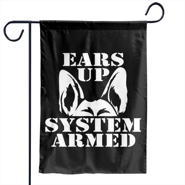 German Shepherd Ears Up System Armed Dog Garden Flags