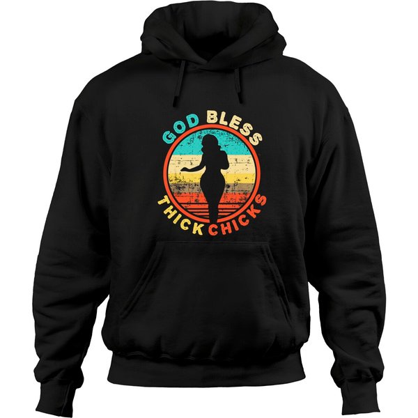 God Bless Thick Chicks Funny Thick Women Girl Christmas Hoodies-image