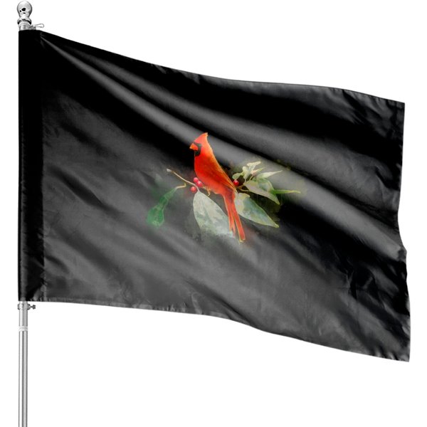 Wild Red Cardinal Bird House Flags-image