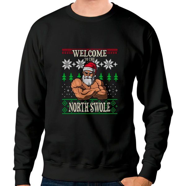 The North Swole Santa Claus Christmas Gym Pun Sweatshirt-image