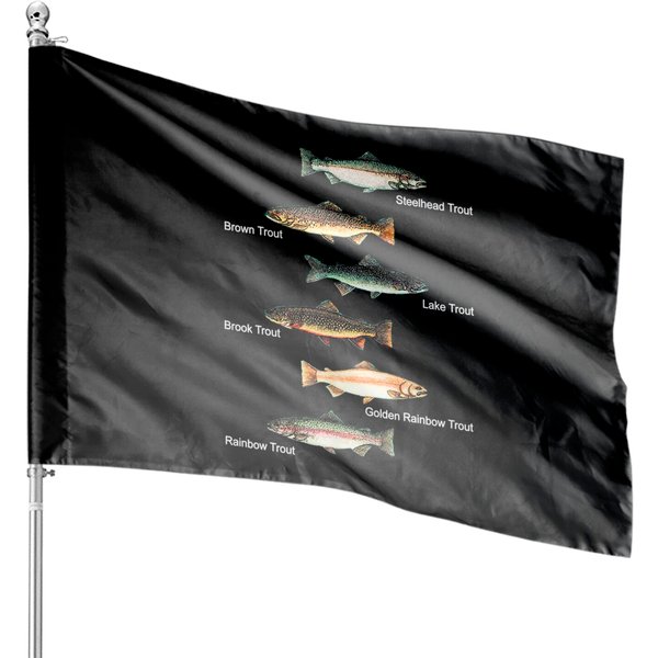 World Of Fish House Flags Types Of Trout Fish Species Collection Fishing-image