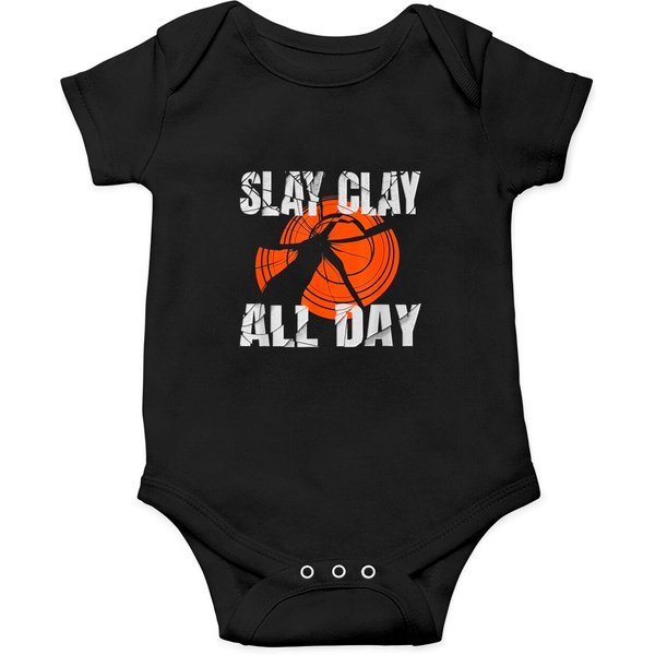 Skeet Trap Shooting,Slay Clay All Day,Shooting Vest Men Onesies-image