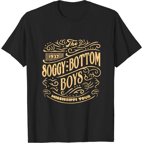 The Soggy Bottom Boys 1937 Mississippi Tour - Vintage Logo - O Brother Where Art Thou - T-Shirt-image