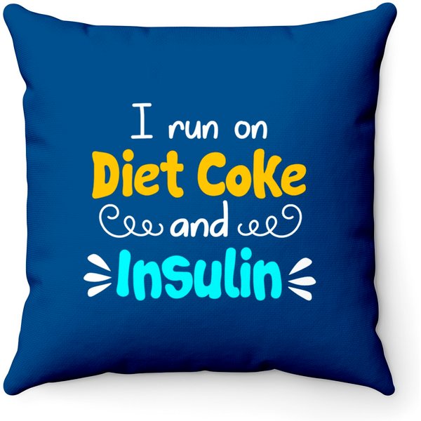 I Run On Diet Coke Throw Pillows-image