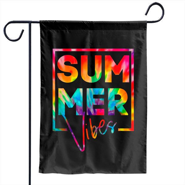 Tie Dye Summer Vibes Garden Flags Summer Vacation Garden Flags
