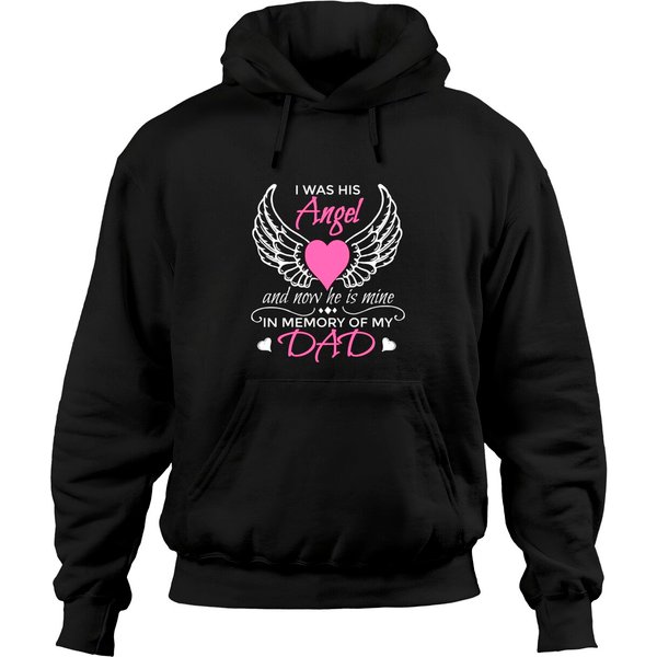 Guardian Angel Dad - I Was His Angel Now He Is Mine Pullover Hoodie-image