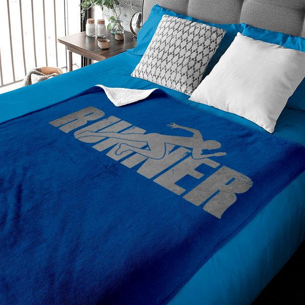 Runner Track & Field Cross Country Running Athlete Vintage Pullover Baby Blankets-image