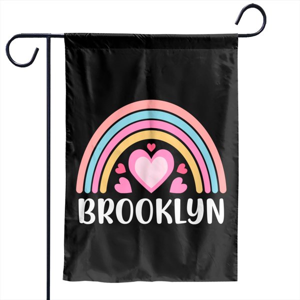 Brooklyn New York Rainbow Hearts Pullover Garden Flags-image