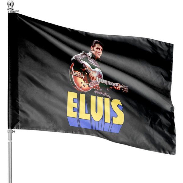 Elvis Presley Official Guitar Portrait House Flags-image