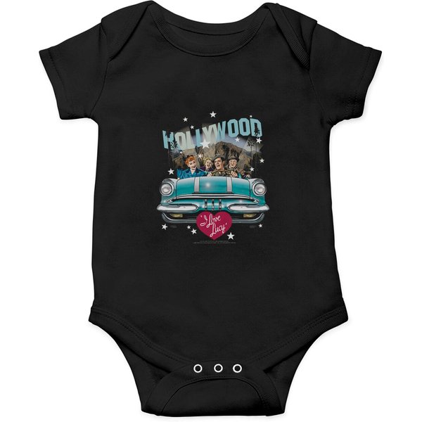I Love Lucy Hollywood Road Trip Black Onesies