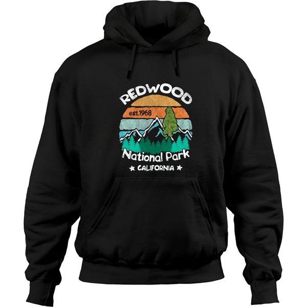 Redwood California Us National Park Camping Hiking Gift Tee Pullover Hoodie-image