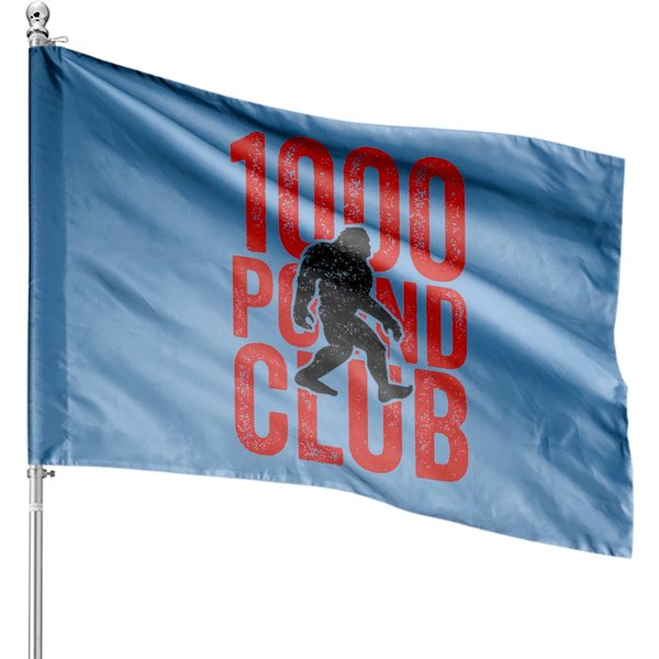 1000 Pound Club House Flags, Sasquatch Powerlifter Weight Lift - Weight Lifting - House Flags-image