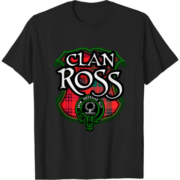 Clan Ross Scottish Tartan Crest Badge T-Shirt-image