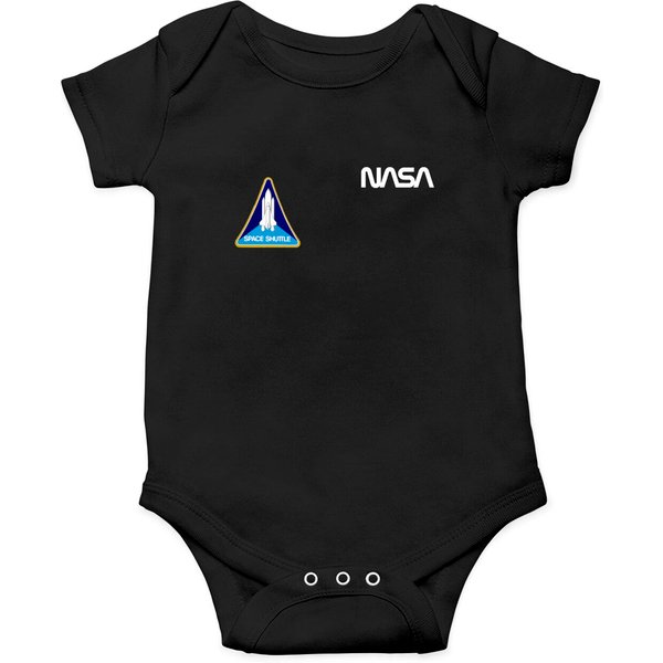 Officially Approved Merchandise - Vintage Nasa Logo & Space Shuttle Mission Patch - Nasa Logo - Onesies