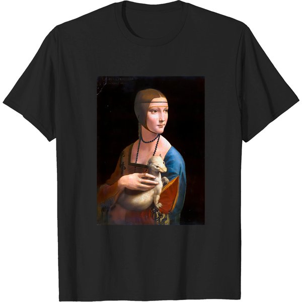 Leonardo Da Vinci Lady With An Ermine - Leonardo Da Vinci - T-Shirt-image