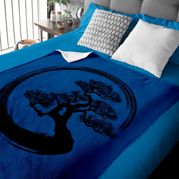 Enso Zen Circle And Bonsai Tree Baby Blankets