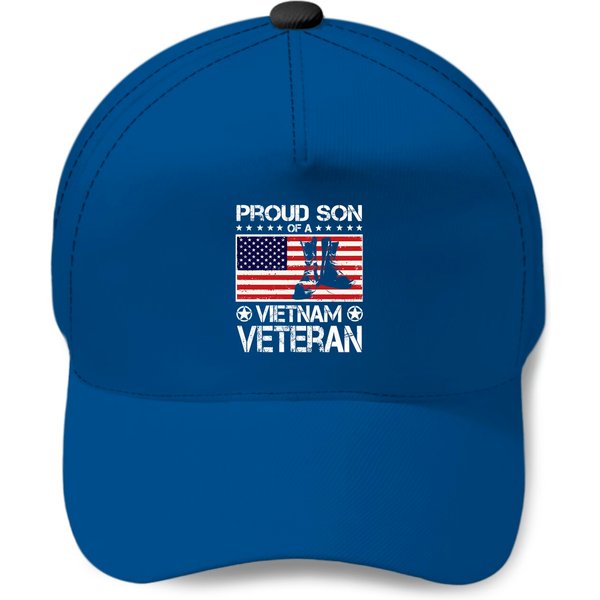 Proud Son Of Vietnam Veteran Us Flag Boots Baseball Cap-image