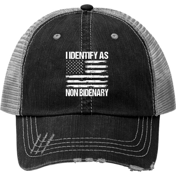 I Identify As Non Bidenary Trucker Hats-image